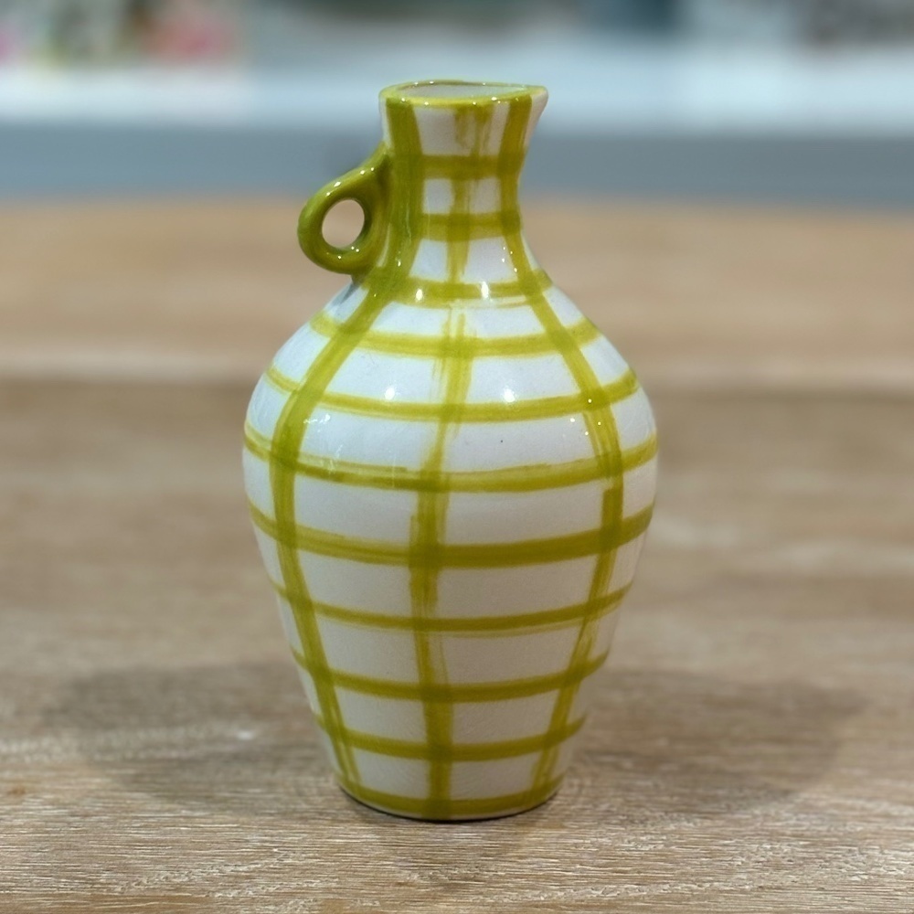 NWT Anthropologie Handpainted Lime Milos Vase, Mini